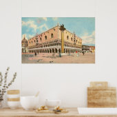 Poster Aquarelle vintage Palais des Doges de Venise (Cuisine)