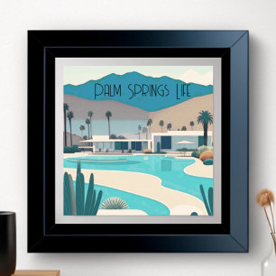 Poster Aquarelle vintage Palm Springs
