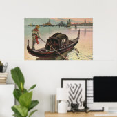Poster Aquarelle vintage Venice La Gondola (Bureau à domicile)