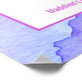 Poster Aquarelle violet bleu étoile BAT MITZVAH Se connec (Coin)