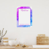 Poster Aquarelle violet bleu étoile BAT MITZVAH Se connec (Cuisine)