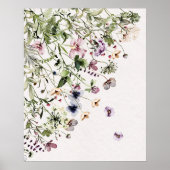 Poster Aquarelle violet Fleur sauvage Mur Art (Devant)