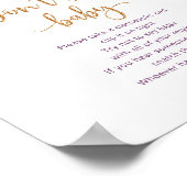 Poster Aquarelle violet or Ne pas dire jeu de bébé (Coin)