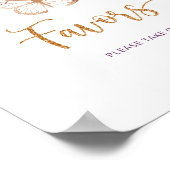 Poster Aquarelle violet papillon d'or Faveurs (Coin)