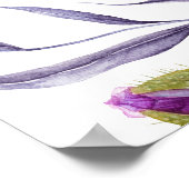 Poster Aquarelle Violet Poppy Floral Mariage Bienvenue (Coin)