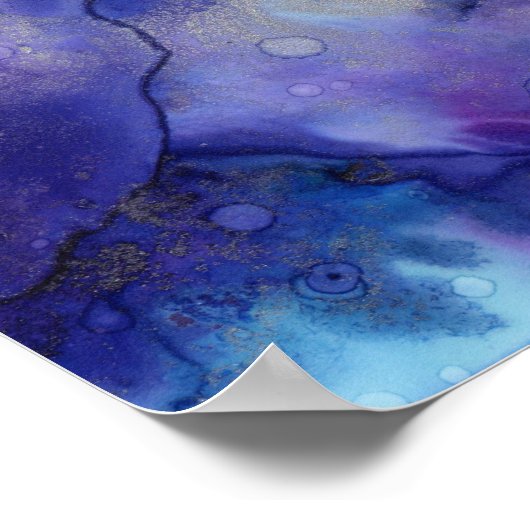 Poster Aquarelle violette (Coin)