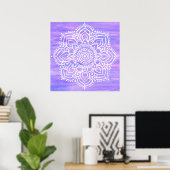Poster Aquarelle violette blanche Mandala (Bureau à domicile)