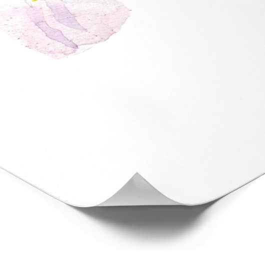 Poster aquarelle violette de clematis (Coin)