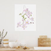 Poster aquarelle violette de clematis (Cuisine)