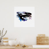 Poster Aquarelle violette éclats maquillage marque (Cuisine)