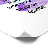 Poster aquarelle violette et turquoise ajouter un devis (Coin)