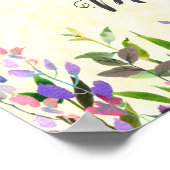 Poster Aquarelle violette Floral Jaune 50e anniversaire (Coin)