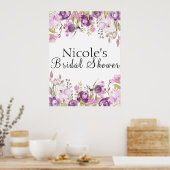 Poster Aquarelle violette Lavender Lilac Accueil Floral (Cuisine)