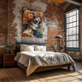 Poster Aquarelle vive Dia de los Muertos Catrina