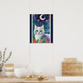 Poster Aquarelle Whimsical Cosmic Kitty (Cuisine)