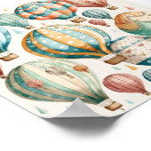 Poster Aquarelle Whimsical Hot Air Balloons Art Imprimer (Coin)