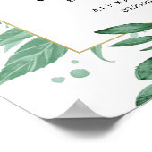 Poster Aquarelle Wild Feuilles Hunter Mariage vert (Coin)