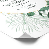 Poster Aquarelle Wild Feuilles Hunter Mariage vert (Coin)