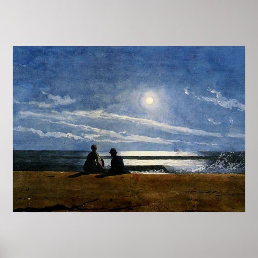 Poster Aquarelle Winslow Homer, Lune (Devant)