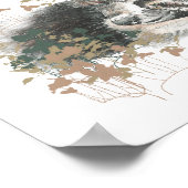 Poster Aquarelle Wolf & Cube Animal Art (Coin)