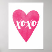 Poster Aquarelle XOXO Valentine Art Imprimer - rose (Devant)