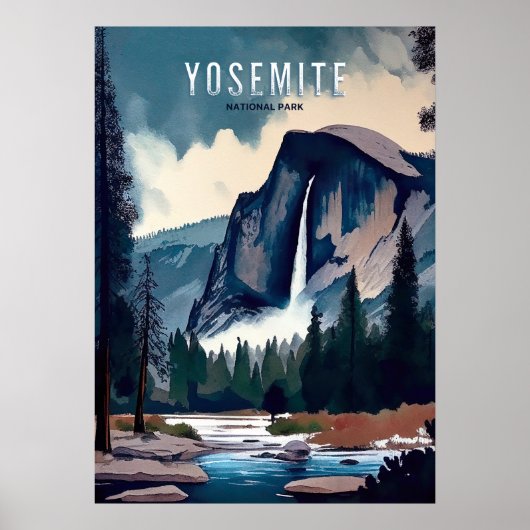 Poster Aquarelle Yosemite (Devant)