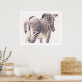 Poster Aquarelle Zebra Wildlife (Cuisine)