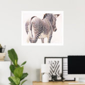 Poster Aquarelle Zebra Wildlife (Bureau à domicile)