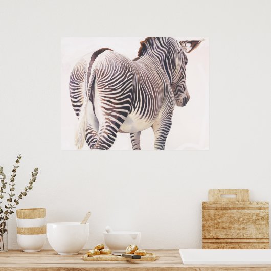 Poster Aquarelle Zebra Wildlife (Cuisine)