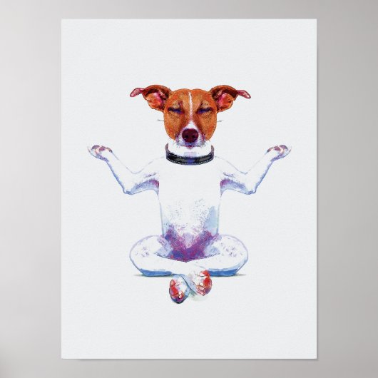Poster Aquarelle Zen Dog I (Devant)