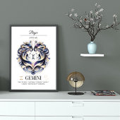 Poster Aquarelle Zodiac Personnalisée Gemini