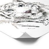 Poster Aquarelles blanches originales en tigre Idéogramme (Coin)