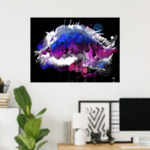 Poster Aquarelles des yeux de Galaxy (Bureau à domicile)