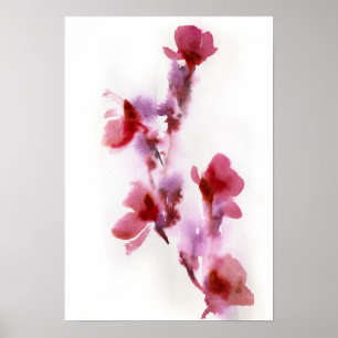 Poster aquarelles florales Abstraites 3
