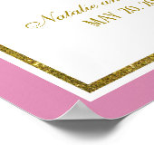 Poster Aquarelles florales rose et or Mulberry Bienvenue (Coin)