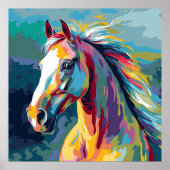 Poster Aquarelles Illustration de la tête de cheval (Devant)