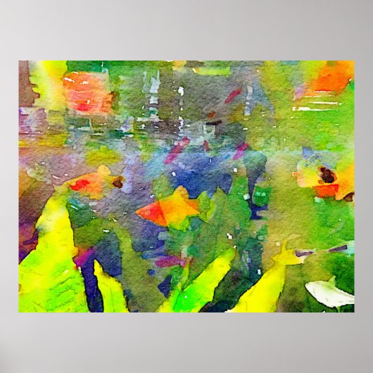 Poster Aquarium Aquarium Aquarium Abstrait de Poisson d'O (Devant)