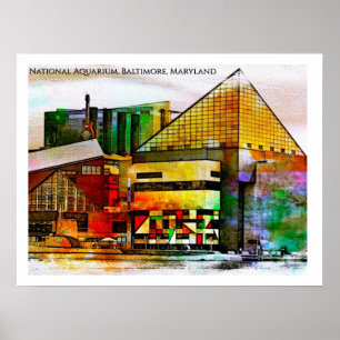 Poster Aquarium national de Baltimore — Stained Glass Pop