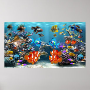 Poster Aquarium tropical vibrant