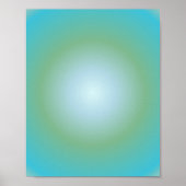 Poster Aquarius Aura Gradient Zodiac, Blue Green Gradient (Devant)