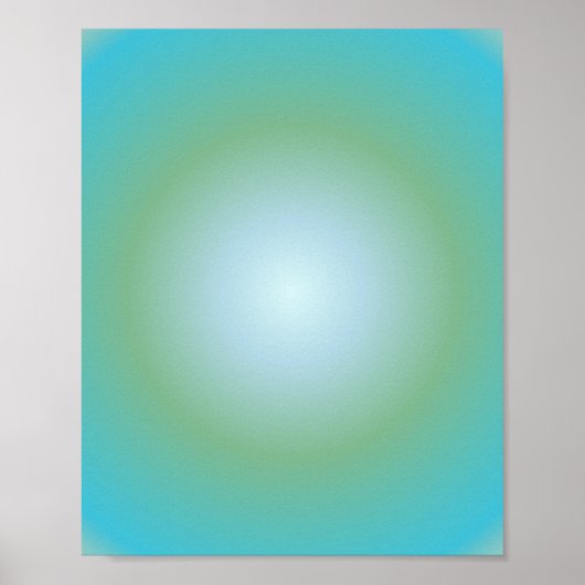 Poster Aquarius Aura Gradient Zodiac, Blue Green Gradient (Devant)
