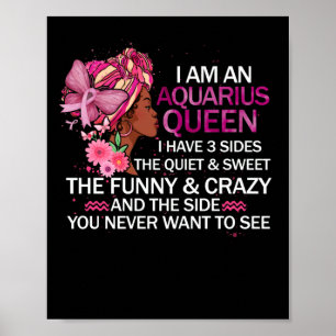 Poster Aquarius Black Queen J'ai 3 Sides April Girl