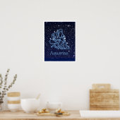 Poster Aquarius Constellation and Zodiac Sign with Stars (Cuisine)