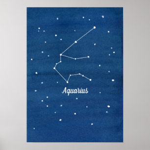 Poster Aquarius Constellation Stars Sky