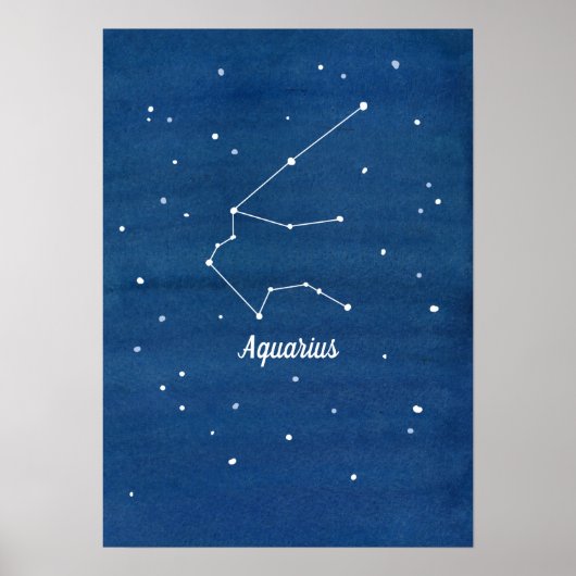Poster Aquarius Constellation Stars Sky (Devant)