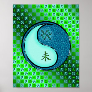 Poster Aquarius et Chèvre d'eau