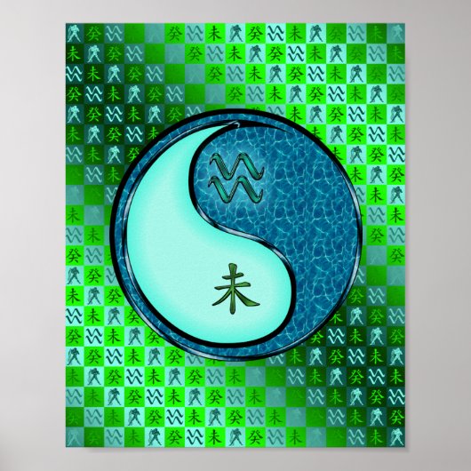 Poster Aquarius et Chèvre d'eau (Devant)