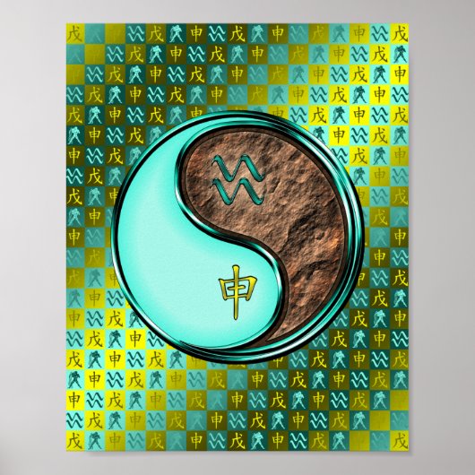 Poster Aquarius et singe de la Terre (Devant)