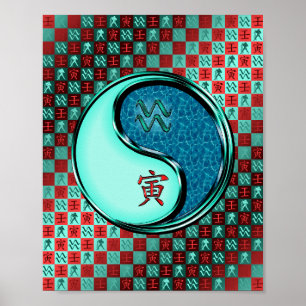 Poster Aquarius et Tigres d'eau