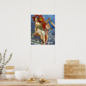 Poster Aquarius Mermaid Bleu gothique (Cuisine)